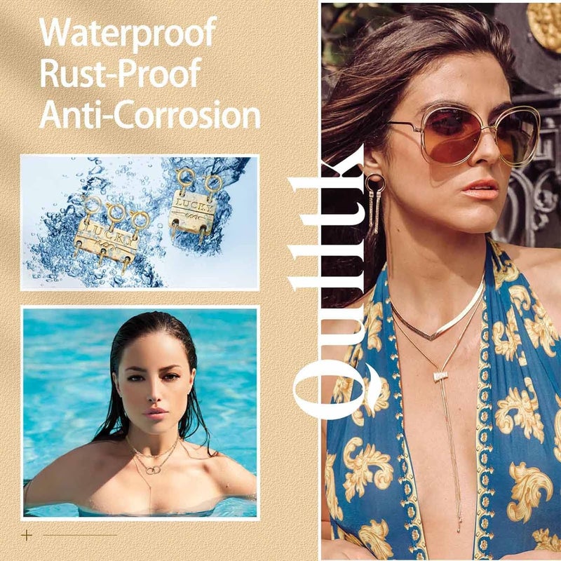 Qulltk Lucky Necklace Separator for Layering Strong Magnetic Clasps, 14K Gold and Silver Multiple Necklace Clasps for Layered Look - Image 4